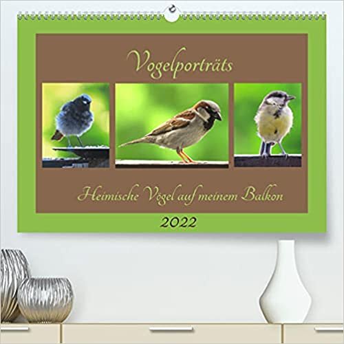 Vogelporträts - Heimische Vögel auf meinem Balkon (Premium, hochwertiger DIN A2 Wandkalender 2022, Kunstdruck in Hochglanz): Freuen Sie sich über die ... (Monatskalender, 14 Seiten ) (CALVENDO Tiere)