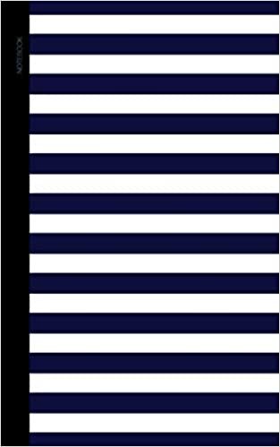 Notebook: Nautical Gifts / Small Writing Journals with Navy Blue and White Stripes [ Wide Ruled * Perfect Bound ] (Contemporary Design - Breton Stripes) indir