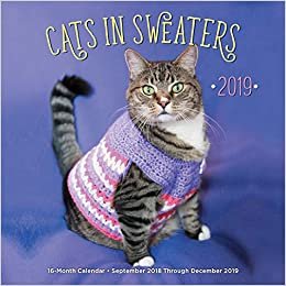 Cats In Sweaters 2019: 16-Month Calendar - September 2018 through December 2019 (Calendars 2019) indir