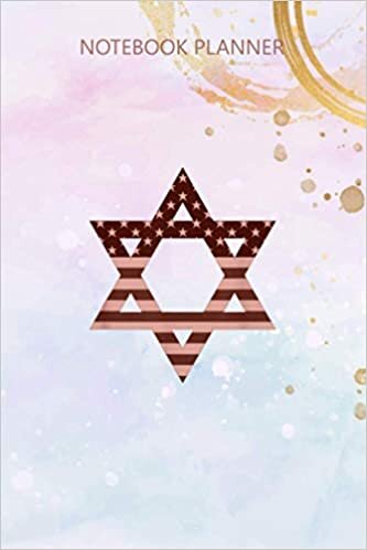 Notebook Planner Star of David American Flag Proud Jewish Israel Men Women: Budget, Simple, Daily Journal, Over 100 Pages, 6x9 inch, Simple, Meal, Agenda