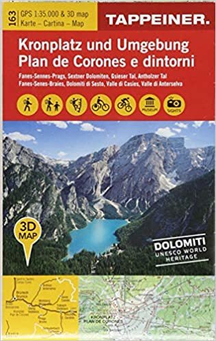3D Wanderkarte Kronplatz und Umgebung: Carta escursionistica 3D - Plan de Corones e dintorni (Kombinierte Sommer-Wanderkarten Südtirol / Topografische Karte + 3D-Panoramakarte) indir