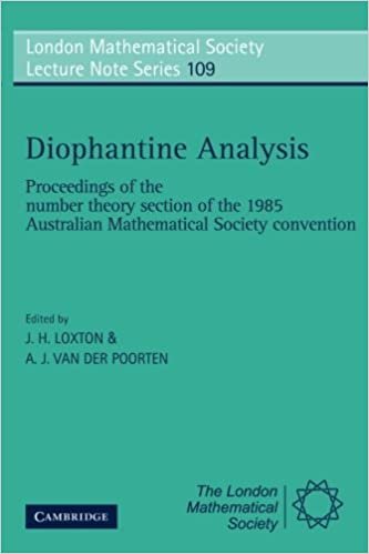 Diophantine Analysis: Proceedings At The Number Theory Section Of The 1985 Australian Mathematical Society Convention (London Mathematical Society Lecture Note Series, Band 109)