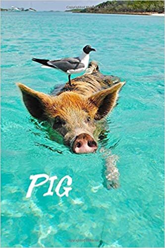 Pig: Notebook with Animals for Kids, Notebook for Coloring Drawing and Writing ( Realistic Colors, 110 Pages, Unlined, 6 x 9)(Animal Glossy Notebook)