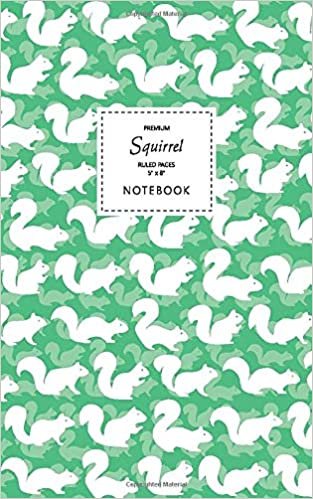 Squirrel Notebook - Ruled Pages - 5x8 - Premium: (Spring Green Edition) Fun notebook 96 ruled/lined pages (5x8 inches / 12.7x20.3cm / Junior Legal Pad / Nearly A5)