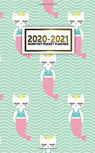 2020-2021 Monthly Pocket Planner: Nifty Two-Year (24 Months) Monthly Pocket Planner and Agenda | 2 Year Organizer with Phone Book, Password Log & Notebook | Cute Cat & Mermaid Pattern indir