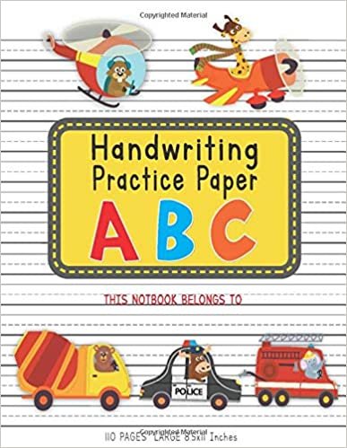 Handwriting Practice Paper: Kindergarten Writing Notebook With Dotted Lines for Kids K-2 | 120 Pages 8.5 x 11 (Things That Go Series) indir