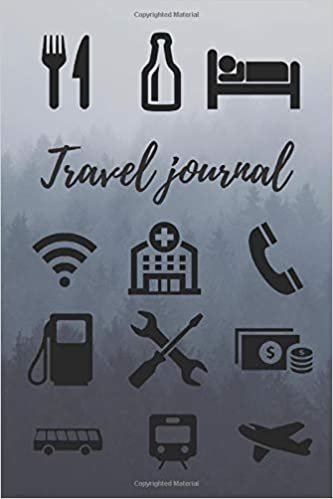 Travel Journal: Notebook, Journal, Diary, Daily Task Manager, Organizer, Pictograms (110 Pages, Blank, 6 x 9) indir