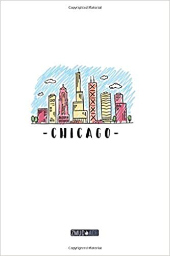 Blank Sketchbook for Drawing, Sketching or Doodling, Writing or Painting: Chicago Skyline City (Vol. 132)| 100 Pages, 6" x 9" | Sketch Books for ... and Journal White Paper for kids and adults