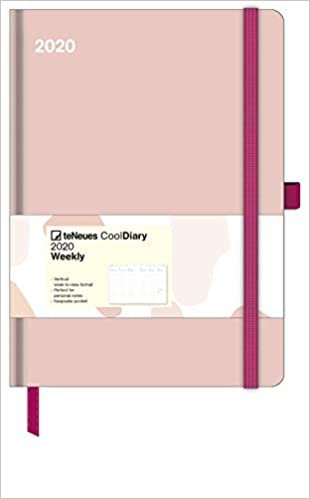 Diary - Antique Pink/Brush Strokes 2020 Large Cool Diary