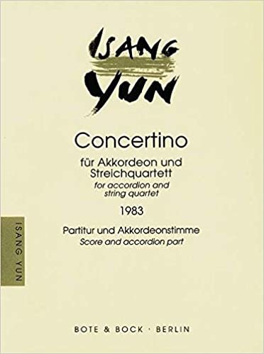Concertino: Akkordeon und Streichquartett. Partitur und Stimmen. indir