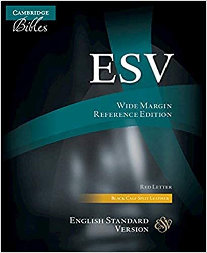 ESV Wide-Margin Reference Bible, Black Calf Split Leather, Red Letter Text, ES744:XRM