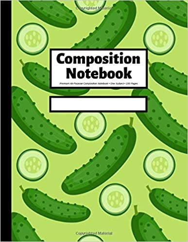 Composition Notebook: Wide Ruled | 100 Pages | 8.5x11 inches | Cucumbers Green