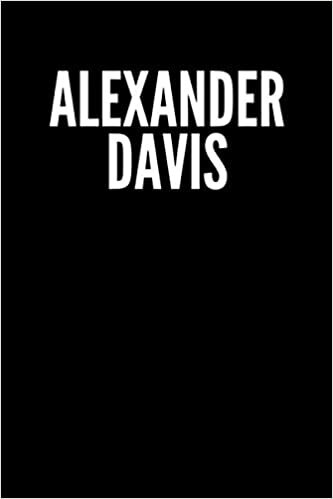 Alexander Davis Blank Lined Journal Notebook custom gift: minimalistic Cover design, 6 x 9 inches, 100 pages, white Paper (Black and white, Ruled)