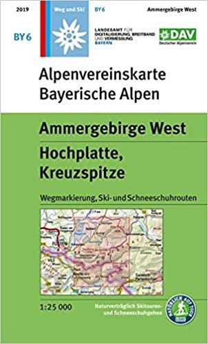 Ammergebirge West, Hochplatte, Kreuzspitze: Wegmarkierung, Ski- und Schneeschuhrouten (Alpenvereinskarten)