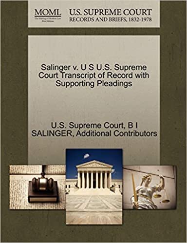 Salinger v. U S U.S. Supreme Court Transcript of Record with Supporting Pleadings