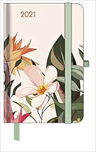 Floral 2021 GreenLine Taschenkalender/Diary klein: Buchkalender - Wochenkalender