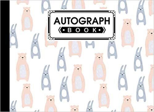 Autograph Book: Bear Cover | Autograph Book for Adults & Kids, 150 Blank Pages, Starlight Design, Keepsake, Memory Book, Size 8.25" x 6"