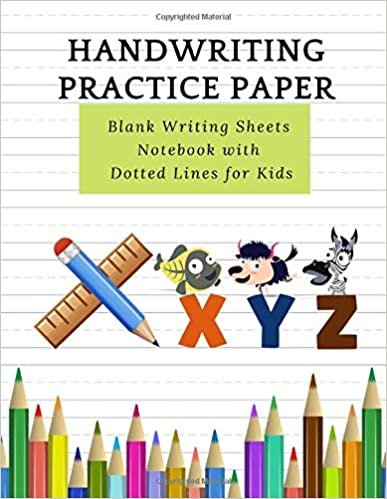 Handwriting Practice Paper: Cute Blank Writing Sheets Notebook with Dotted Lines for Kids for Learning To Write ABC, 105 pages, Volume 8