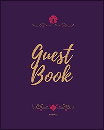 Guest Book - Golden Frame #3 on Pink Paper
