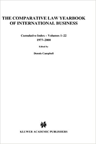 Comparative Law Yearbook of International Business Cumulative: Cumulative Index v. 1-22, 1977-2000 (Comparative Law Yearbook Series Set)