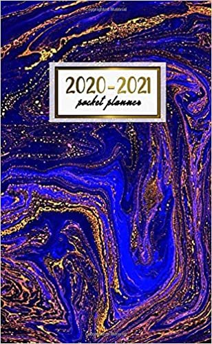2020-2021 Pocket Planner: Cute Marble Two-Year (24 Months) Monthly Pocket Planner & Agenda | 2 Year Organizer with Phone Book, Password Log & Notebook | Pretty Blue & Gold Acrylic Print