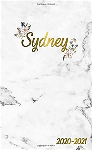 Sydney 2020-2021: 2 Year Monthly Pocket Planner & Organizer with Phone Book, Password Log and Notes | 24 Months Agenda & Calendar | Marble & Gold Floral Personal Name Gift for Girls and Women