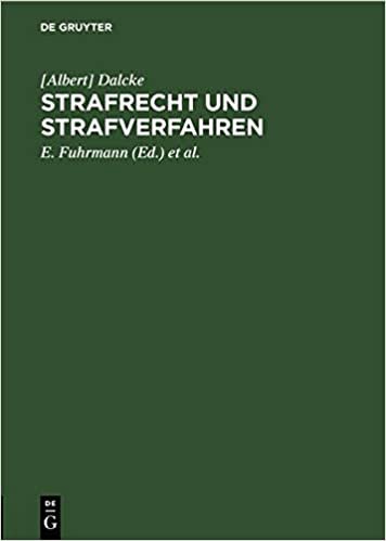 Strafrecht und Strafverfahren: 4. Nachtrag zur 35. Auflage / November 1952