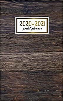 2020-2021 Pocket Planner: 2 Year Pocket Monthly Organizer & Calendar | Cute Two-Year (24 months) Agenda With Phone Book, Password Log and Notebook | Pretty Dark Wooden Pattern
