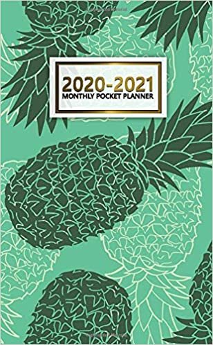 2020-2021 Monthly Pocket Planner: Pretty Two-Year Monthly Pocket Planner and Organizer | 2 Year (24 Months) Agenda with Phone Book, Password Log & Notebook | Cute Green Jungle Pineapple Pattern