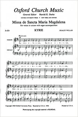 Missa de Sancta Maria Magdalena in D: For Unison Voices and Organ
