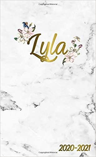 Lyla 2020-2021: 2 Year Monthly Pocket Planner & Organizer with Phone Book, Password Log and Notes | 24 Months Agenda & Calendar | Marble & Gold Floral Personal Name Gift for Girls and Women