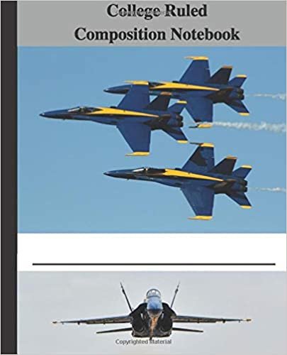 College Ruled Composition Notebook: 7.5" x 9.25", 100 blank lined pages with US Navy Blue Angels on cover
