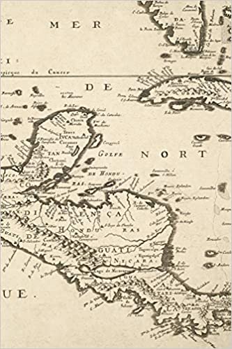 1656 Map of Central America - A Poetose Notebook / Journal / Diary (50 pages/25 sheets) (Poetose Notebooks) indir