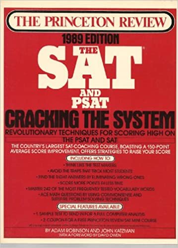 The Princeton Review: The Sat and Psat : Cracking the System (1989 Edition) indir