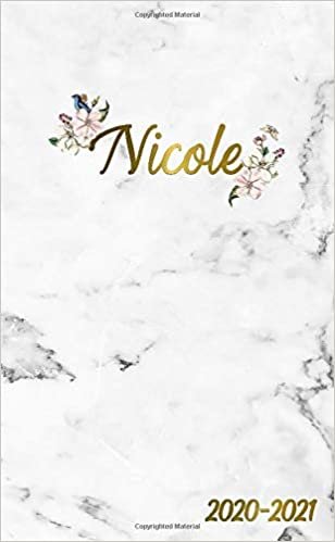 Nicole 2020-2021: 2 Year Monthly Pocket Planner & Organizer with Phone Book, Password Log and Notes | 24 Months Agenda & Calendar | Marble & Gold Floral Personal Name Gift for Girls and Women indir
