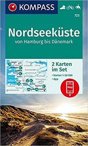 KOMPASS Wanderkarte Nordseeküste von Hamburg bis Dänemark: 2 Wanderkarten 1:50000 im Set inklusive Karte zur offline Verwendung in der KOMPASS-App. Fahrradfahren. Reiten.: 723