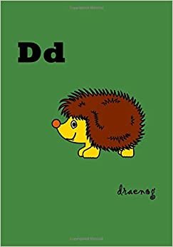 draenog: hedgehog, retro vintage alphabet notebook journal composition book diary 100 pages lined 7 x 10 inches / 17.78 x 25.4 cm, Retro vintage, ... cyfansoddi , 100 tudalen 17.78 x 25.4 cm