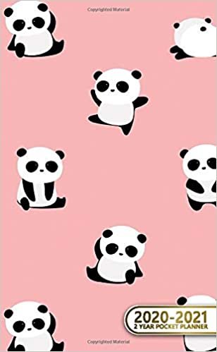2020-2021 2 Year Pocket Planner: Cute Pink Two-Year (24 Months) Monthly Pocket Planner & Agenda | 2 Year Organizer with Phone Book, Password Log & Notebook | Nifty Panda Bear Print