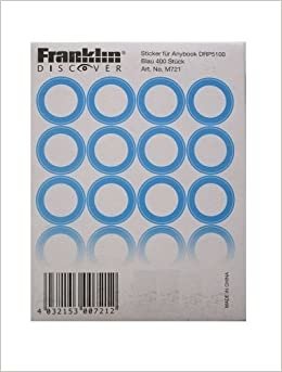 Anybook ses kalemi için mavi çıkartma seti (Franklin DRP5100 Anybook Kasa Yazılımlı) 400 çıkartma kodu, her biri 200 şeffaf ve 200 beyaz