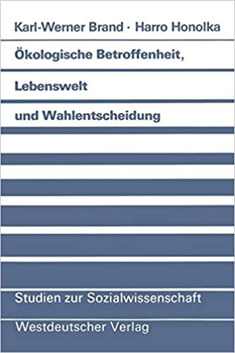 Ökologische Betroffenheit, Lebenswelt und Wahlentscheidung: Pladoyer Fur Eine Neue Perspektive Der Wahlforschung Am Beispiel Der Bundestagswahl . . . ... Edition) (Studien zur Sozialwissenschaft) indir