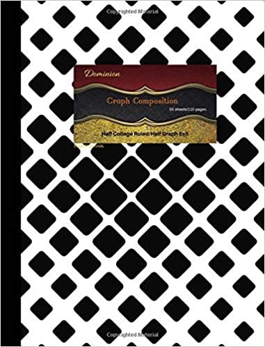 Dominion Graph Composition Book Black Diamonds: Half College Ruled/ Half Graph 5x5 Paper, 7.44 x 9.69 inches/110 pages indir