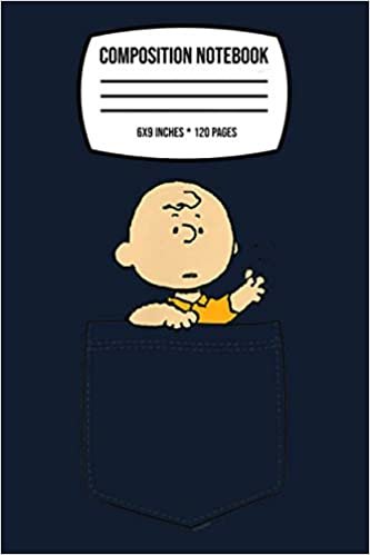 Composition Notebook: Peanuts Charlie Faux Pocket 120 Wide Lined Pages - 6" x 9" - College Ruled Journal Book, Planner, Diary for Women, Men, s, and Children