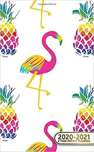 2020-2021 2 Year Pocket Planner: 2 Year Pocket Monthly Organizer & Calendar | Cute Two-Year (24 months) Agenda With Phone Book, Password Log and Notebook | Trendy Exotic Pineapple & Flamingo Pattern