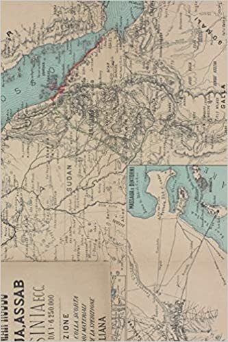 1887 Map of Egypt, Sudan, Eritrea, Ethiopia, Somalia, the Red Sea, and Saudi Arabia - A Poetose Notebook / Journal / Diary (50 pages/25 sheets) (Poetose Notebooks) indir