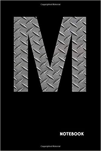 M: Checker Plate Initial Monogram Letter M Name 120 Dotted pages 6x9 Notebook: Sketchbook, journal gift for men, boy indir
