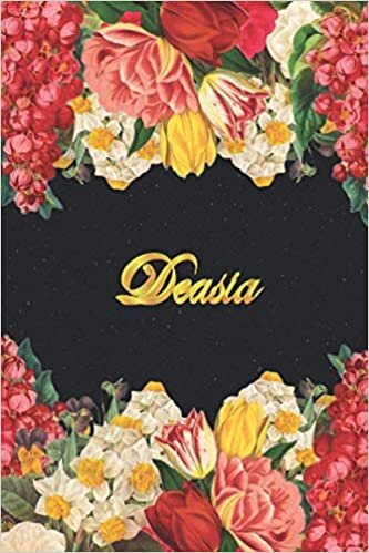 Deasia: Lined Notebook / Journal with Personalized Name, & Monogram initial D on the Back Cover, Floral cover, Gift for Girls & Women