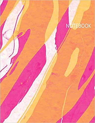 Notebook: Pink and Orange Watercolor Notebook (8.5 x 11 Inches) -110 Pages