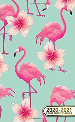 2020-2021 2 Year Pocket Planner: 2 Year Pocket Monthly Organizer & Calendar | Cute Two-Year (24 months) Agenda With Phone Book, Password Log and Notebook | Nifty Tropical Flamingo & Hibiscus Print indir