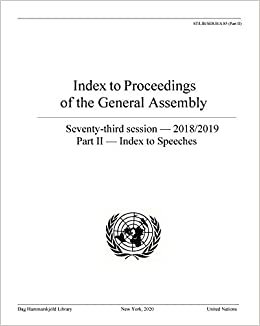 Index to Proceedings of the General Assembly 2018/2019: Index to Speeches: Part II - Index to Speeches