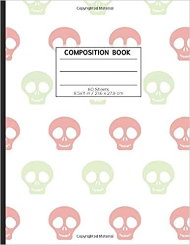 COMPOSITION BOOK 80 SHEETS 8.5x11 in / 21.6 x 27.9 cm: A4 Dotted Paper Notebook| "Funny skull" | Workbook for s Kids Students Boys | Notes School College | Grammar | Languages | Art